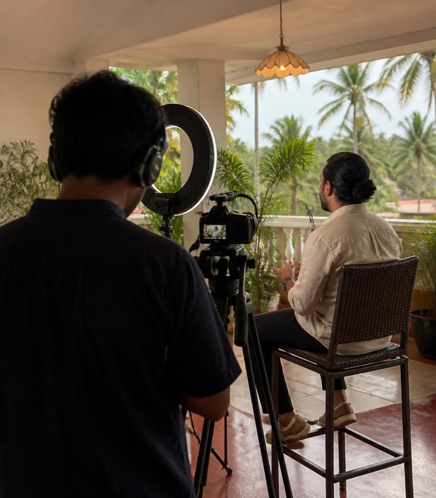 On-camera video shoot