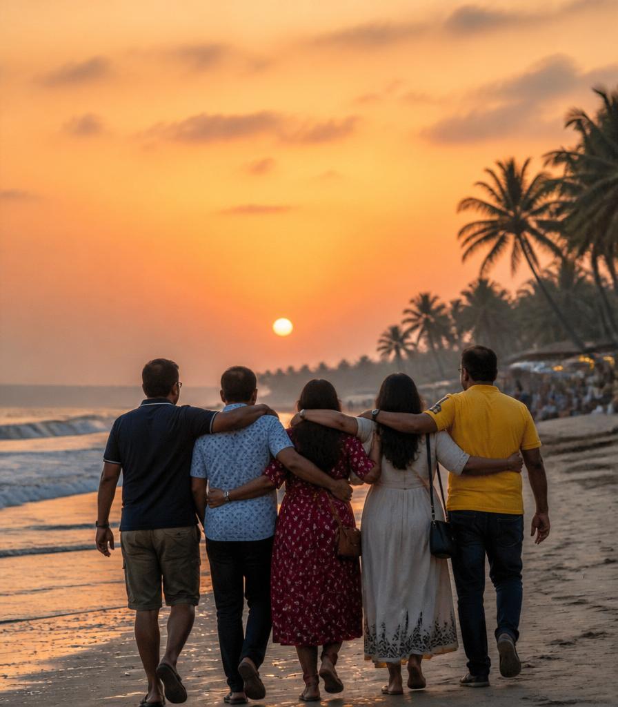 Goan beach at sunset